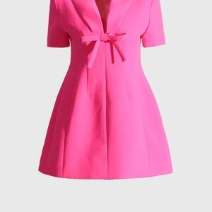 Elegant Pink Bow Dress